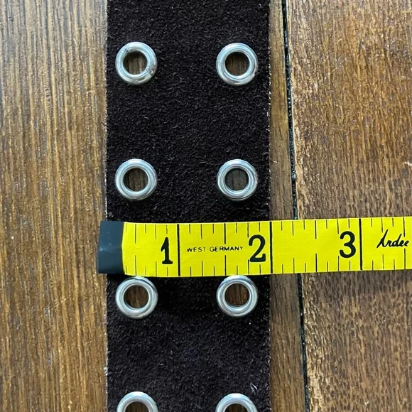 Women’s Dark Brown Suede and Bohemian Grommet Belt - Picture 6 of 7